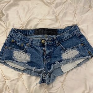 One teaspoon dark wash jean shorts